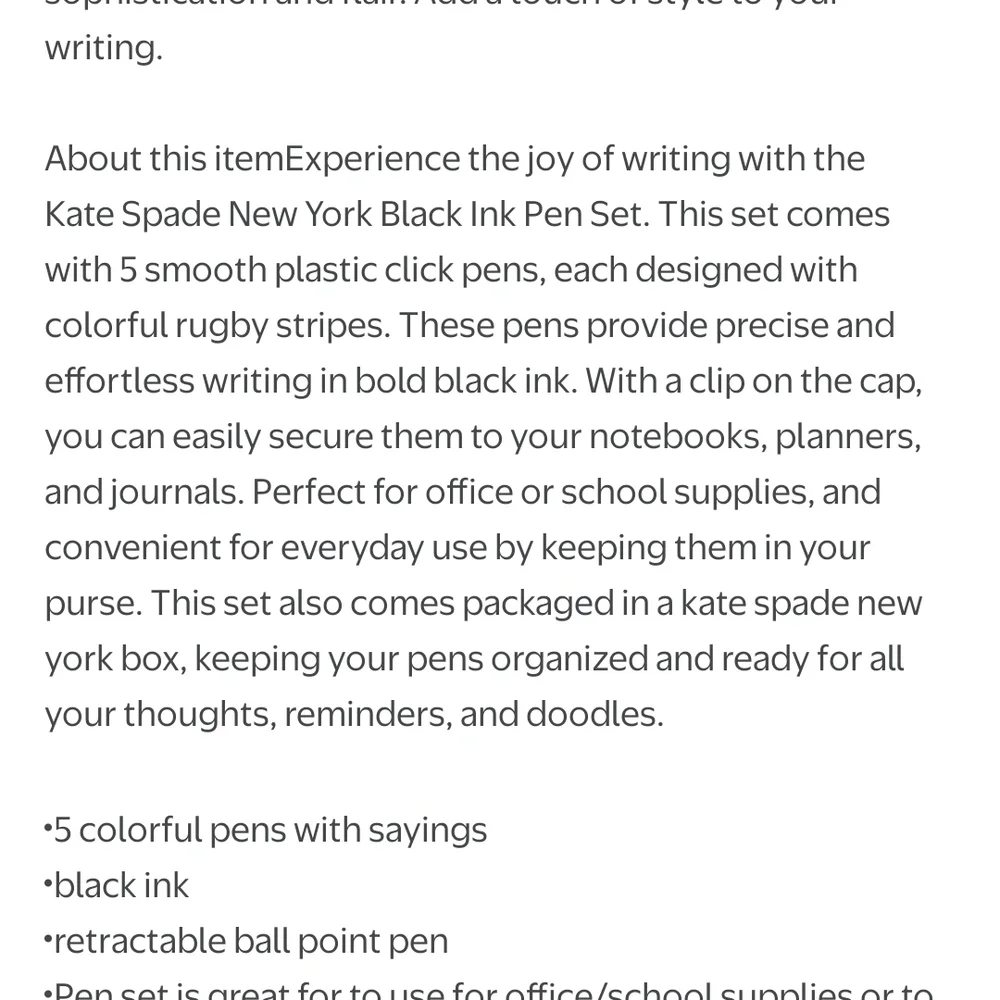 🔥Kate Spade Striped Ink Pen Set🔥
